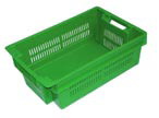 Ящик для фруктов, овощей и зелени, 600х400х130, сетчатый, цвет зелёный,  вес ящика  1,3 кг.  Объём 2