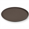 Поднос прорезиненный круглый 40 см коричневый
