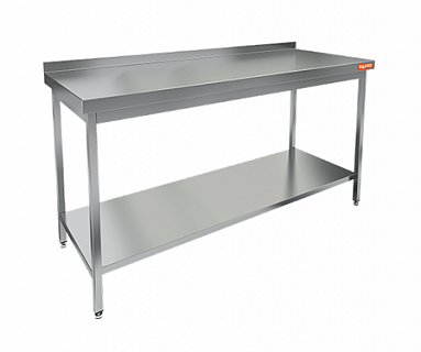 Стол производственный пристенный с бортом и полкой HICOLD НСО-14/7БП-1