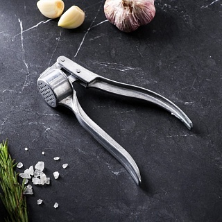 Пресс для чеснока алюминиевый, круглый, малый-1