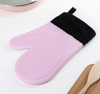 Рукавица для горячего с манжетой Доляна «Сердца», 28×17,5×2,5 см, цвет МИКС-1