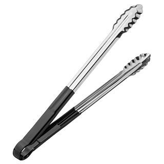 Щипцы универсальные 40 см. нерж. черная ручка MGsteel /1/120/-1