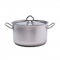 Кастрюля 5,0 л. нерж. d=23,5 см. h=13 см. тройное дно с крышк. (индукция) MGsteel /1/