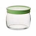 Банка для сыпучих прод. 500 мл. с зеленой кр. Чешни Б /12/