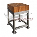 Колода для рубки мяса КрМ 600*600*800 столешница БУК h=200мм, каркас труба нерж.40х40