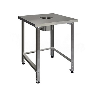 Стол для сбора отходов СПБо 1160*700*850 борт, отв. д/отходов 170мм, обвязка с 3-х сторон, каркас уголок краш.-1