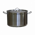 Котел 20 л. нерж. d=30 см. h=30 см. двойное дно (индукция) с крышк. MGSteel /1/