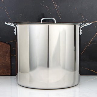 Котёл «Общепит», 40 л, d=40 см, h=35 см, металлическая крышка, клёпаные ручки-1