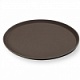 Поднос прорезиненный круглый 40 см коричневый