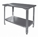 Стол СПН 1500*700*860 полка сплошная нерж. каркас-уголок нерж. 6 стоек