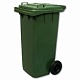 Бак для мусора 120 л зеленый, с крышкой на колёсах