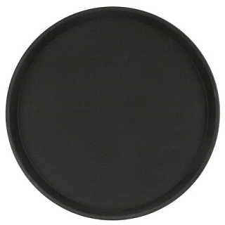 Поднос прорезиненный круглый 350х25 мм черный [1400CT Black]-1
