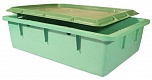 Ящик с крышкой серый, 600х400х150, сплошной,  масса 2,22 кг, объем  22л, P35