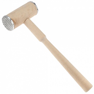 Молоток для отбивания мяса дерев./нерж. d=10 см. 30 см. бук /1/-1