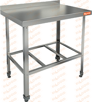 Стол пристенный с бортом с полкой решеткой HICOLD НСО-12/6Б ЭЦ-1