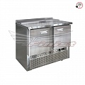Стол холодильный для салатов СХСнс-700-2 1000*700*850 борт, 2 двери, в столешнице отв. с крышкой для GN 1/3(5), агрегат снизу