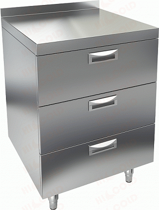 Стол закрытый с мойкой, с бортом HICOLD НБМСЗМ-6/6Б-2