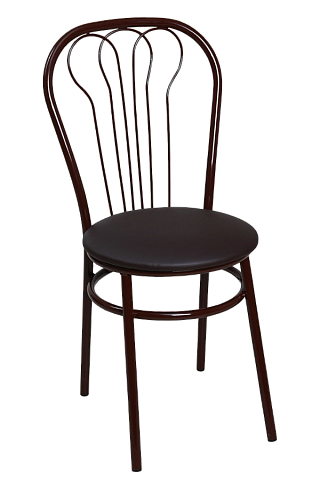 Стул «Ромашка» спинка фигурная, каркас серый/черный кож зам-1