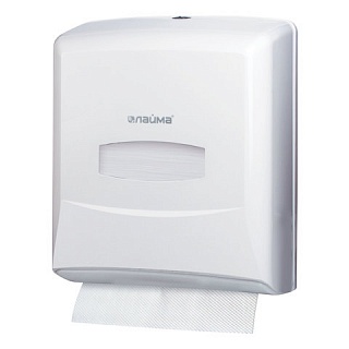 Диспенсер для полотенец ЛАЙМА PROFESSIONAL (Система H3), ZZ (V), белый, ABS-пластик-1