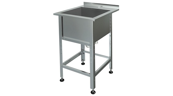 Ванна ВМБ-1 600*600*850 борт, св. мойка нерж. 1мм, каркас уголок краш.-1