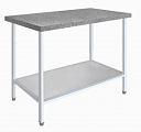 Стол кондитерский СКП 1500*700*850 полка сплош. нерж., столешница гранит 30мм, каркас св. труба нерж.
