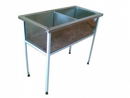 Ванна моечная двухсекционная ВМо 2.500 1000*500*860, мойка сварн. нерж (300мм), каркас уголок оцинк.-1