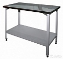Стол СПБ 900*400*850 борт, полка сплош. нерж., каркас уголок крашен.
