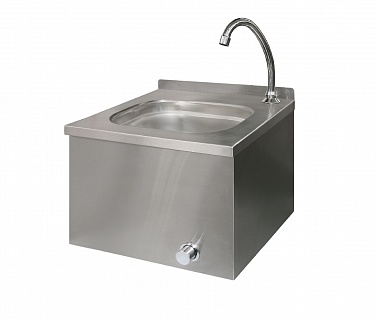 Рукомойник РКЦк 400*300*300 коленный, с компл. д/смешивания воды, цельнотянутая мойка 305*245*150, нерж сталь, -1