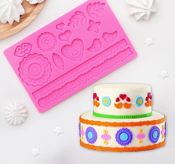 Молд силиконовый 20×13 см "Романтичный узор", цвет МИКС-1