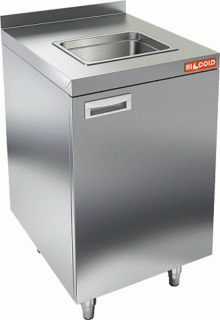 Стол закрытый с мойкой, с бортом HICOLD НБМСЗМ-5/6Б-1