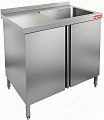 Стол нержавеющий с распашными дверцами и моечной ванной HICOLD НСЗ1М-9/6БП