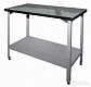 Стол СПБ 400*600*850 полка сплошная нерж., каркас уголок краш.