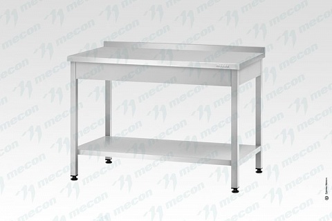 Стол производственный СПРп - 1800*600*860 "Profi Inox" борт, (полка сплошная)-1
