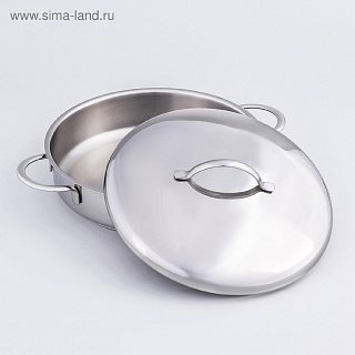 Жаровня «Гурман-Классик», 2 л, d24 см, металл. крышка, тройное дно-1