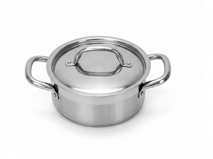 КАСТРЮЛЯ 2л нерж.тройное дно d=190 h=80,  ИНДУКЦИЯ, серия "Optima" LUXSTAHL																				-1