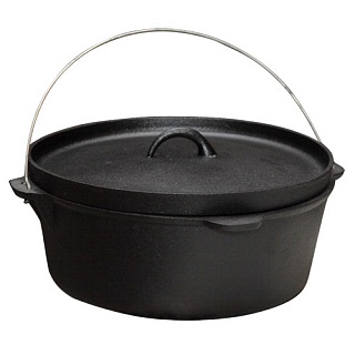 Казан с крышкой,ручкой чугун D=37см h=18см 18л-1