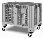 Контейнер iBox перф. на 4 колёсах 1200х800х920 мм (Серый)