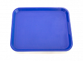 Поднос пластиковый прямоугольный 435х345х20 мм (синий)