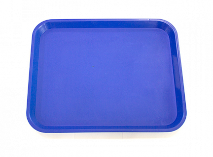 Поднос пластиковый прямоугольный 435х345х20 мм (синий)-1