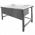 Ванна котломоечная ВКЛ-1 1600*600*860, сварная мойка нерж. 1 мм с сифоном, каркас уголок оцинк.