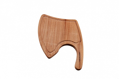 Доска для подачи 300*230*20 мм. "топор" с желобком и ручкой, бук /1/-1