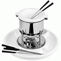 Фондю для шоколада 600 мл, керамика/нерж, D=32/15, H=22см, белый, металл.