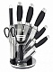 Набор ножей 9 пр (ножи 16см, 20см,20см,12,5см,9см,мусат, ножницы, овощечистка)