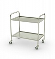 Тележка сервировочная ТС 800*500*850/950, 2 поддона, каркас-труба нерж. 25*25, колеса Ø 75мм