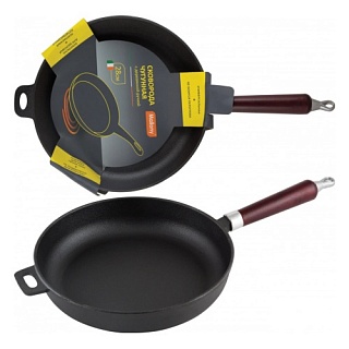 Сковорода чугунная Mallony CIF24-W с деревянной ручкой, 24 см-1