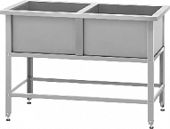 Ванна моечная ВМСн - 530/2 "Norma Inox", 2 м/о 430*430*300 (ножка профильная, тр. 40*40) 