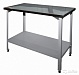 Стол СПБ 1200*600*850 борт, полка сплошная нерж., каркас уголок краш.-preview-2