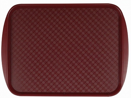 Поднос столовый из полистирола 420х300 мм бордовый [422106721]-1