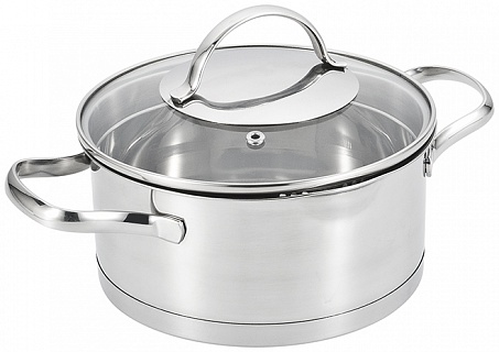 Кастрюля 4,8 л из нерж. стали, d=22 см, h=12 см, толщина 0,5 мм, ст/кр 1/12-1