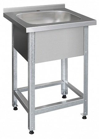 Ванна моечная ВМЛц-1 600*700*850 борт, увелич. полка с отв. д/смесит.-1